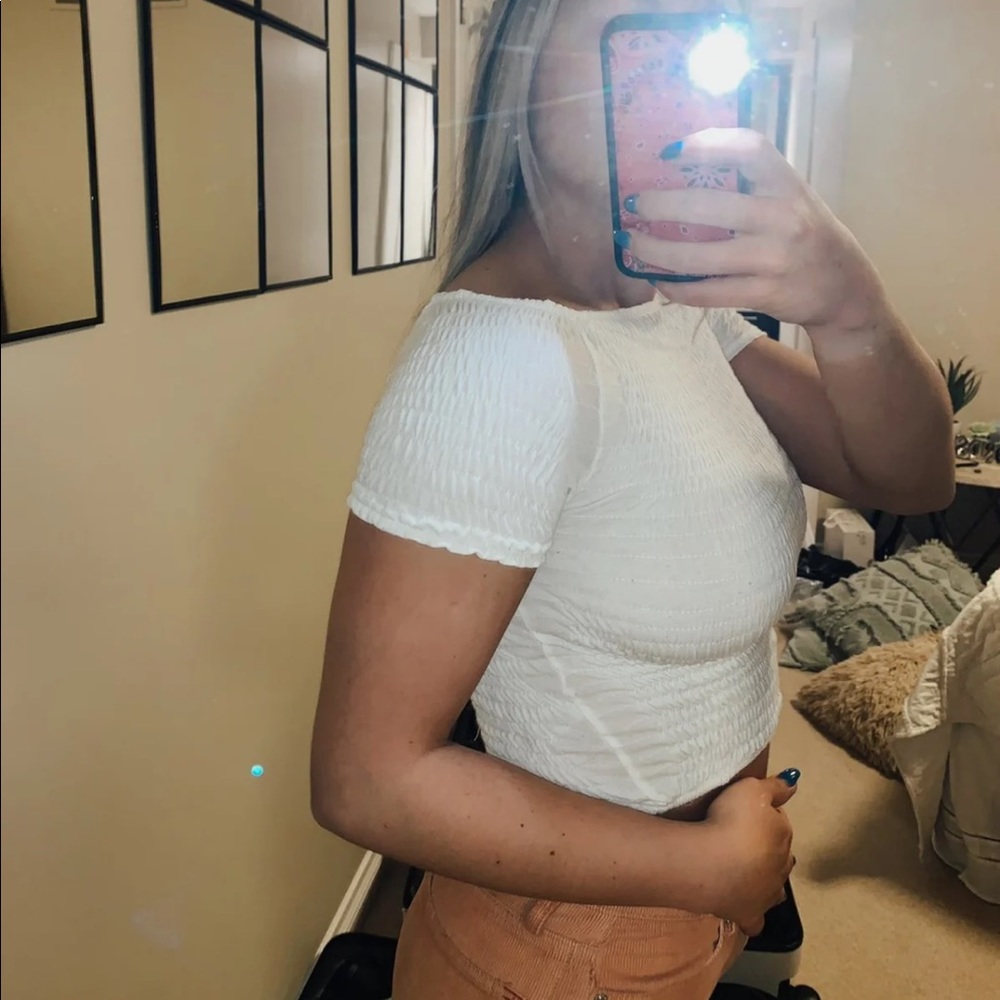 Off the shoulder ruched top